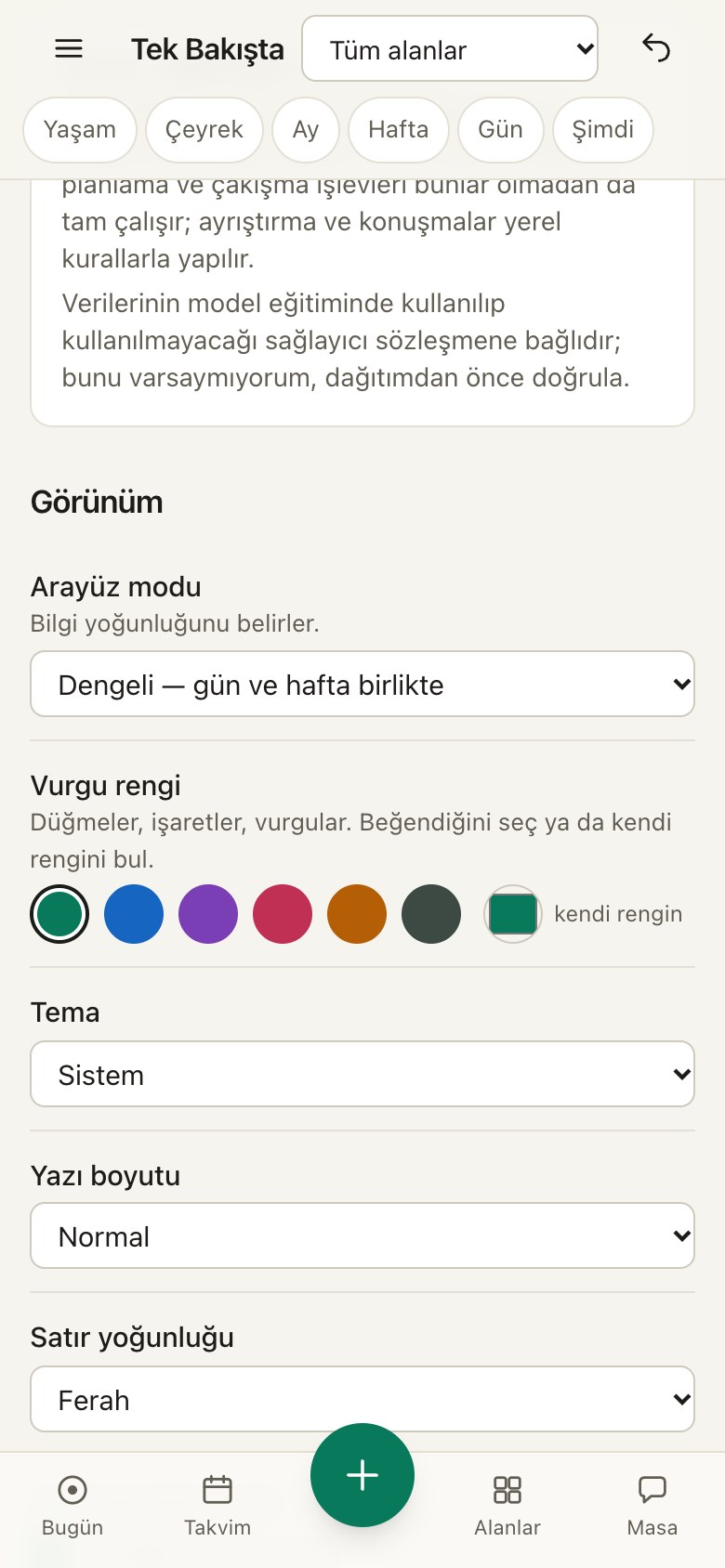 Renk ayarı